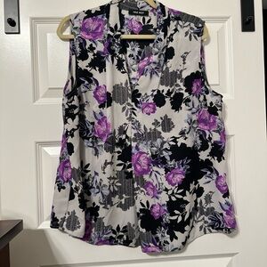Nine West Women's Purple Floral Sleeveless V-Neck Camisole